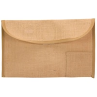Gobamboos Natural Jute File Cover with Flap, 10x11 Inch, Beige