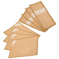 Gobamboos Side Lace Placemats with Cutlery Mats, Beige, Set of 4