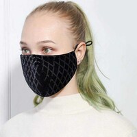 Sttiafay Sparkly Sequin Face Mask Black Parallelogram Pattern Face Cover