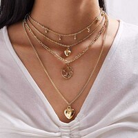 Wekicici Boho Fashion Puff Heart Pendant Necklace