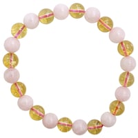 Picture of Remedywala Citrine Rose Quartz Bracelet, Yellow-Pink, 8mm