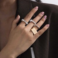 Picture of Wekicici Gold Rinestones Rings Set - 4 Pieces