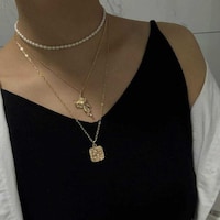 Picture of Xerling Women Artificial Pearl & Angel Pendant Chain Choker Jewelry for Women