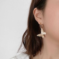 Xerling Cut Out Butterfly Huggie Hoop Earrings for Women, Gold