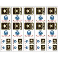 Picture of Premium TT Temporary Tattoos, Us Army Flag & Logo, Multicolor - Pack of 40 Pcs