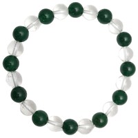Picture of Remedywala Jade Clear Quartz Combination Bracelet, Green-White, 8mm