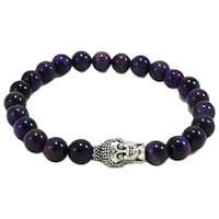 Picture of Remedywala Cat’s Eye With Buddha Charm Bracelet, Purple, 8mm