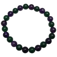 Picture of Remedywala Jade Amethyst Combination Bracelet, Green-Purple, 8mm