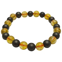 Picture of Remedywala Pyrite Citrine Gemstone Bracelet, Yellow and Black, 8mm