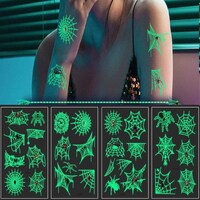 Picture of Ggsell 3D Three Dimensional Luminous Spider Tattoo Sticker - 10 Pieces