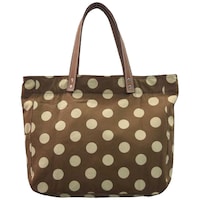 HVE Polka Dot Printed Shoulder Bag, 39x39x46 cm, Brown