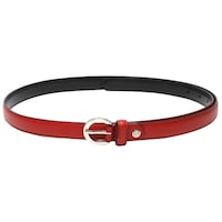 Leather Plus Women's Spanish Leather Belt, LB-019, Red
