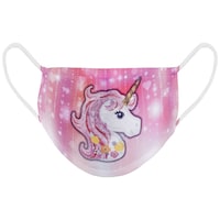 Picture of Ramanta Unicorn Printed Face Mask, 2 Layer, Pink