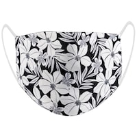 Picture of Ramanta Flower Printed Face Mask, 2 Layer, RS0387610, White & Black