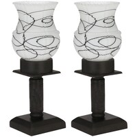 Picture of Afast Decorative Glass Table Lamp, AFST741892, 12 x 25cm, White & Black, Pack of 2