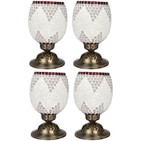 Picture of Afast Decorative Glass Table Lamp, AFST742080, 14 x 20cm, White & Red