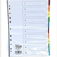 Deluxe Paper Divider with Number & Color, A4 - Sets of 10 Pcs