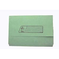 Picture of Delight Premier Document Wallet Folder Half Flap, Green - Pack of 10 Pcs