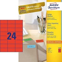 Picture of Avery Universal Labels, 70 X 37 mm, 3448, Red