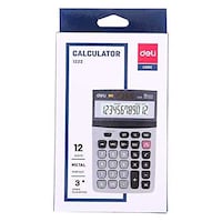 Deli Calculator with LCD Display Screen, E1222, Silver