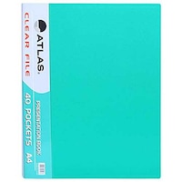 Atlas Clear File Presentation Book, Red, A4- 40 Pockets