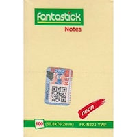 Picture of Fantastick Sticky Notes, Fluorescent Yellow
