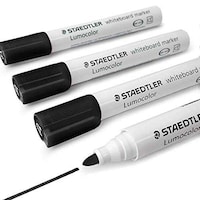 Picture of Staedtler Lumocolor Whiteboard Marker Pens - Pack of 4, Black