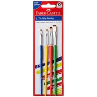 Picture of Faber-Castell Synthetic Hair Paint Brushes Flat, 4 Pcs