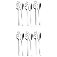 Parage Stainless Steel Table Spoons and Forks, Set of 12, Silver