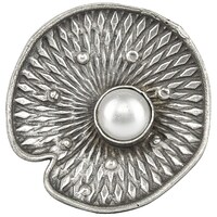 Mryga Stylish Handcrafted Brass Ring, Silver