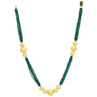 Mryga Handcrafted Beaded Necklace, Green & Gold