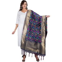 Mryga Women's Art Silk Banarasi Dupatta, SB785506, Multicolor