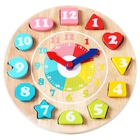 Picture of UKR Wooden Clock 3D Puzzle Bead Game for Kids