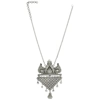 Picture of Mryga Handcrafted Elegant Brass Tribal Necklace, Silver