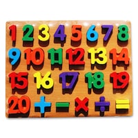 Picture of UKR Wooden Puzzle Board Digits, Multicolor - 24 Pieces