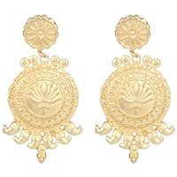 Mryga Women's Matte Brass Earrings, SB787655, Gold