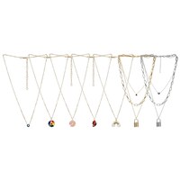 Starvis Multilayer Necklace Chain, Multicolour, Pack of 7