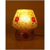 Picture of Afast Decorative Glass Table Lamp, AFST741810, 20 x 25cm, White, Gold & Red