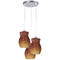 Picture of Afast Decorative Pendant Hanging Glass Ceiling Lamp, AFST742879, 31 x 71cm, Brown & White, Pack of 1