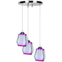 Picture of Afast Decorative Pendant Hanging Glass Ceiling Lamp, AFST742942, 34 x 68cm, White & Pink, Pack of 1