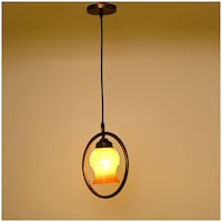 Picture of Afast Decorative Round Ceiling Light with Glass Shade, AFST800638, 22.5 x 102.5cm, Yellow & Gold