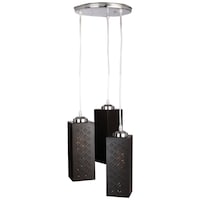 Picture of Afast Decorative Pendant Glass Ceiling Lamp with Wood Shade, AFST742968, 25 x 72cm, Black, Pack of 1