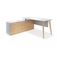 Mobica Bird Collection L Shape Executive Desk, White, 170 cm