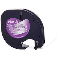 Dymo Letratag Tape Plastic Clear, 12267, 12mm X 4M
