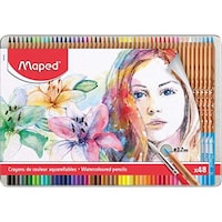 Maped Artist Watercolour Pencils with Brush - Box of 48