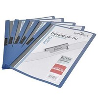 Durable A4 Size Plastic Duraclip File, Dark Blue - Pack of 25 Pcs