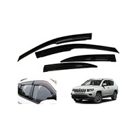 Auto Pearl ABS Plastic Car Rain Guards for Jeep Compass, AUTP763624, 4Packs, Black
