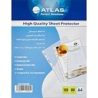 Atlas A4 Glass Clear Pocket Protector - Pack of 100 Pcs