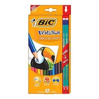 Bic Kids Evolution Ecolutions Colouring Pencils with 2 Lapices - Pack of 12