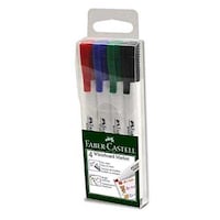 Faber-Castell Whiteboard Markers with Slim Fine Tip, 156072 - Set of 4